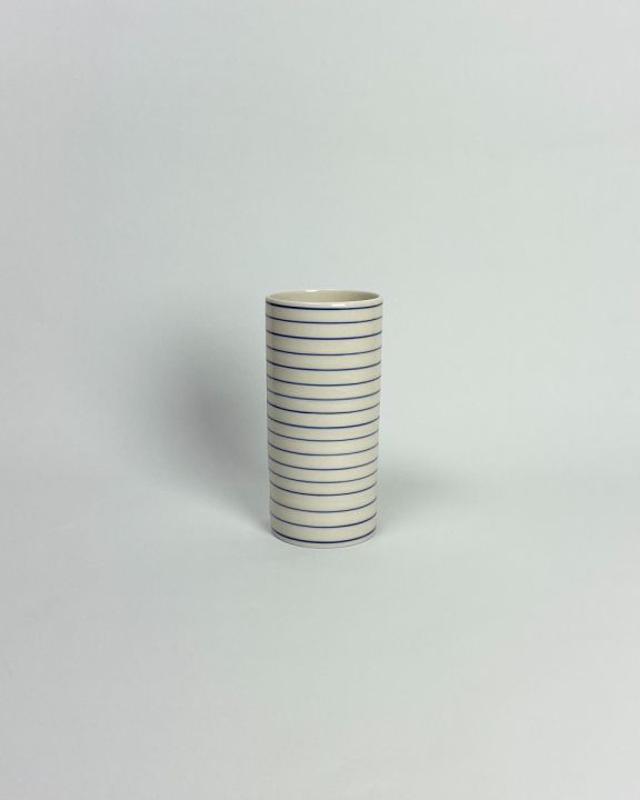 stripes vase smal-blue stor