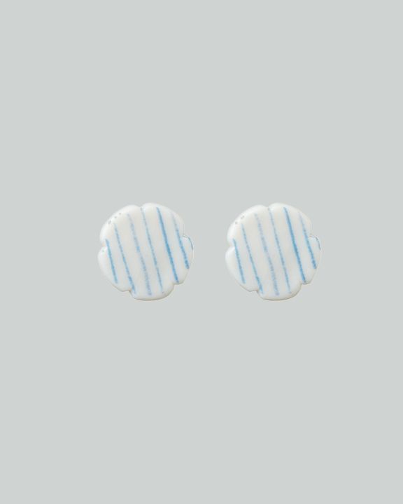 stripes ørestikker sølv blå