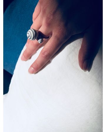 stripes stor kugle fingerring smal