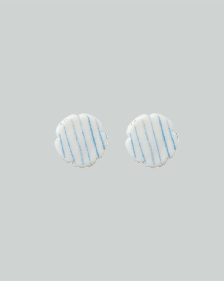 stripes ørestikker sølv blå