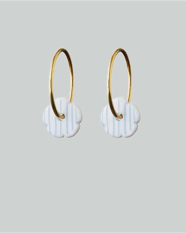 stripes creoler mini guld blå striber